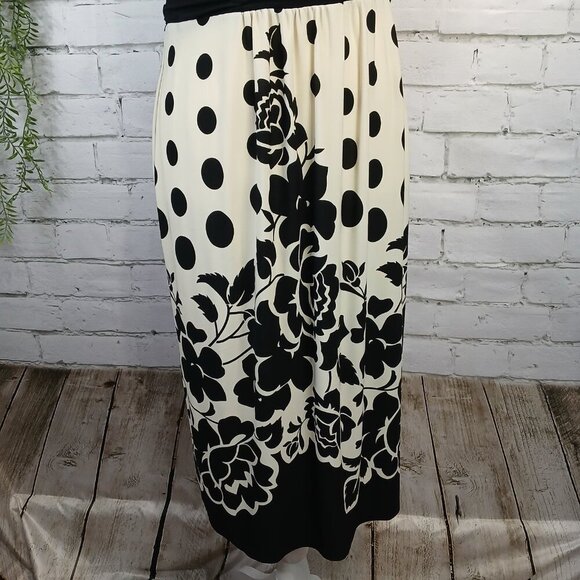 WOMENS JESSICA HOWARD AFTER 5 BLACK AND WHITE SLEEVELESS V-NECK DRESS, SIZE 10P - Picture 6 of 9